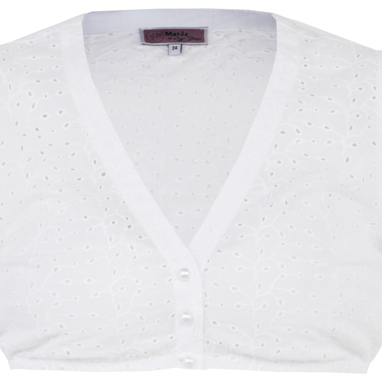 MarJo Dirndlbluse Wallgau 3/4 Arm | Weiß