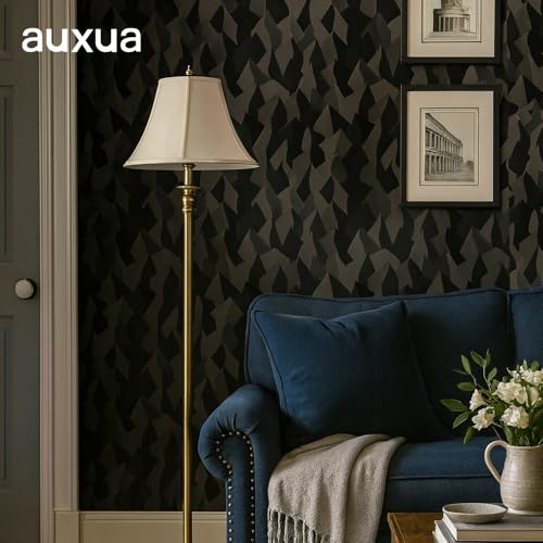 Black Faux 3D Fold‑Shadow Wallpaper for Gaming Rooms & Modern Spaces – 17" x 393" Matte Geometric Texture Wall Paper with Futuristic Light‑Play, Peel & Stick, Renter‑Friendly — view 6