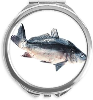 Ocean Fish Activity Food Hand Compact Mirror Round Portable Pocket Glass