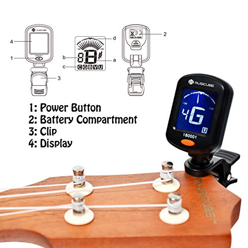 Musicube Ukulele For Beginners 21-Inch Sapele Wooden Soprano Ukulele Kit With Ukulele Tuner & Strings & Pick & Bag & Polishing Cloth Professional Hawaiian Guitar Musical Instruments Father's Day Gift #TOP4