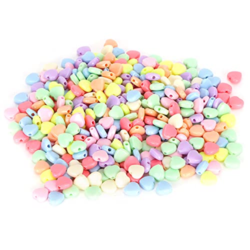 Respicefinem 500 pièces de perles en plastique en forme de cœur pour travaux manuels – Fournitures de perles sûres pour accessoires de vêtements d'enfants et projets créatifs