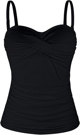 Ocean Blues Womens Twist Front Tummy Control Tankini Swim Top