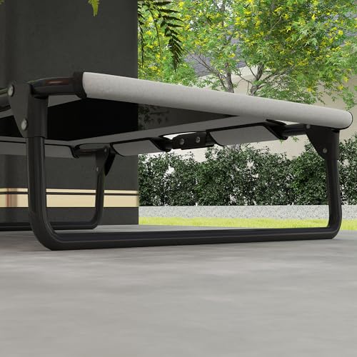 PawHut Hundeliege Outdoor, Erhöhtes Hundebett für kleine und mittelgroße Hunde, klappbar Haustierliege mit Mesh Stahlrahmen Füßen, Haustierbett für Draußen Camping, 75x51x18 cm, Hellgrau