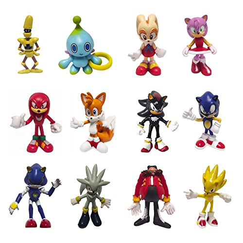Sonic The Hedgehog Action Figures – 12-Count Sonic Party Favors Cake Toppers For Kids And Collectors – Safe Plastic And Smooth Finishes Sonic Toy Set Ideal For Parties, Easter Egg Hunt, Christmas #TOP21