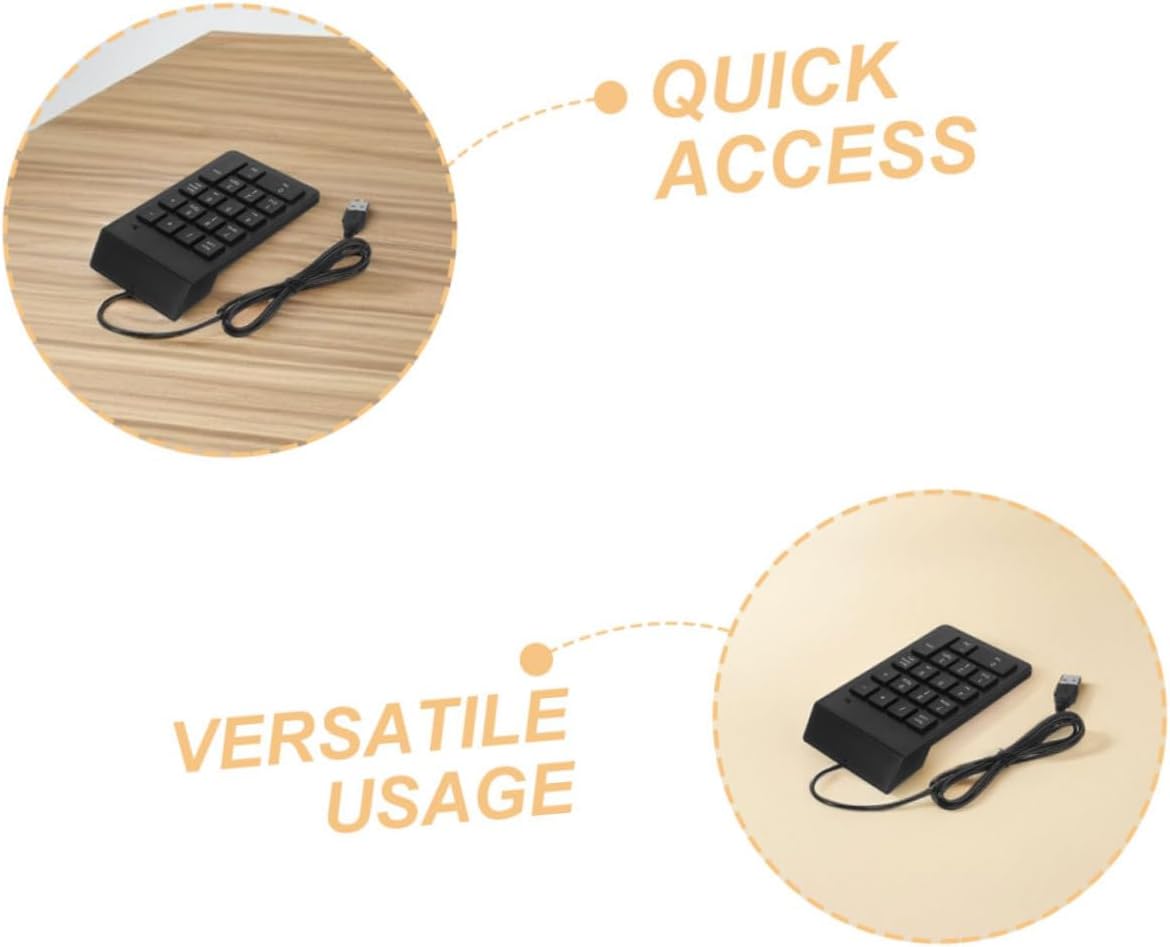 2pcs USB Numeric Keypad Financial Accounting Keyboard 18 Keys Portable Wired Number Pad for Laptop Desktop PC Office and Travel Use