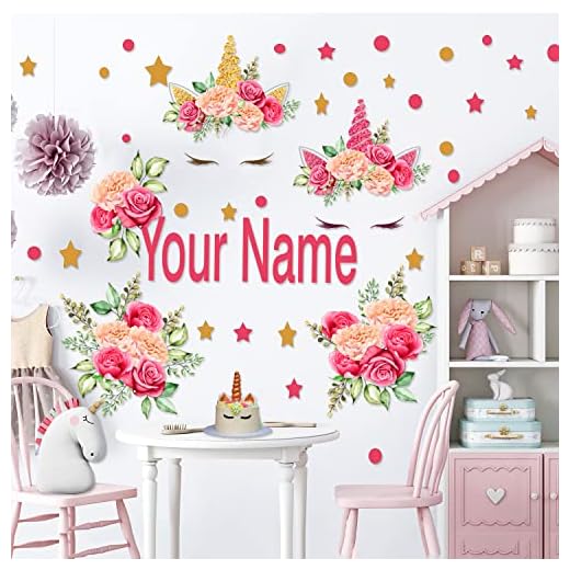 Bdecoll Pack of 2 Unicornio y Star Pegatinas de Pared Vinilos Decorativos para Habitación Infantiles Niños Dormitorio Salón
