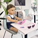 ZITA ELEMENT 23 PCS 18 Inch Girl Doll Accessories Suitcase Luggage Travel Set NO Doll Included Including Rainbow Suitcase Rainbow Bag Camera Computer Cell Phone Neck Pillow Eye Mask Glasses