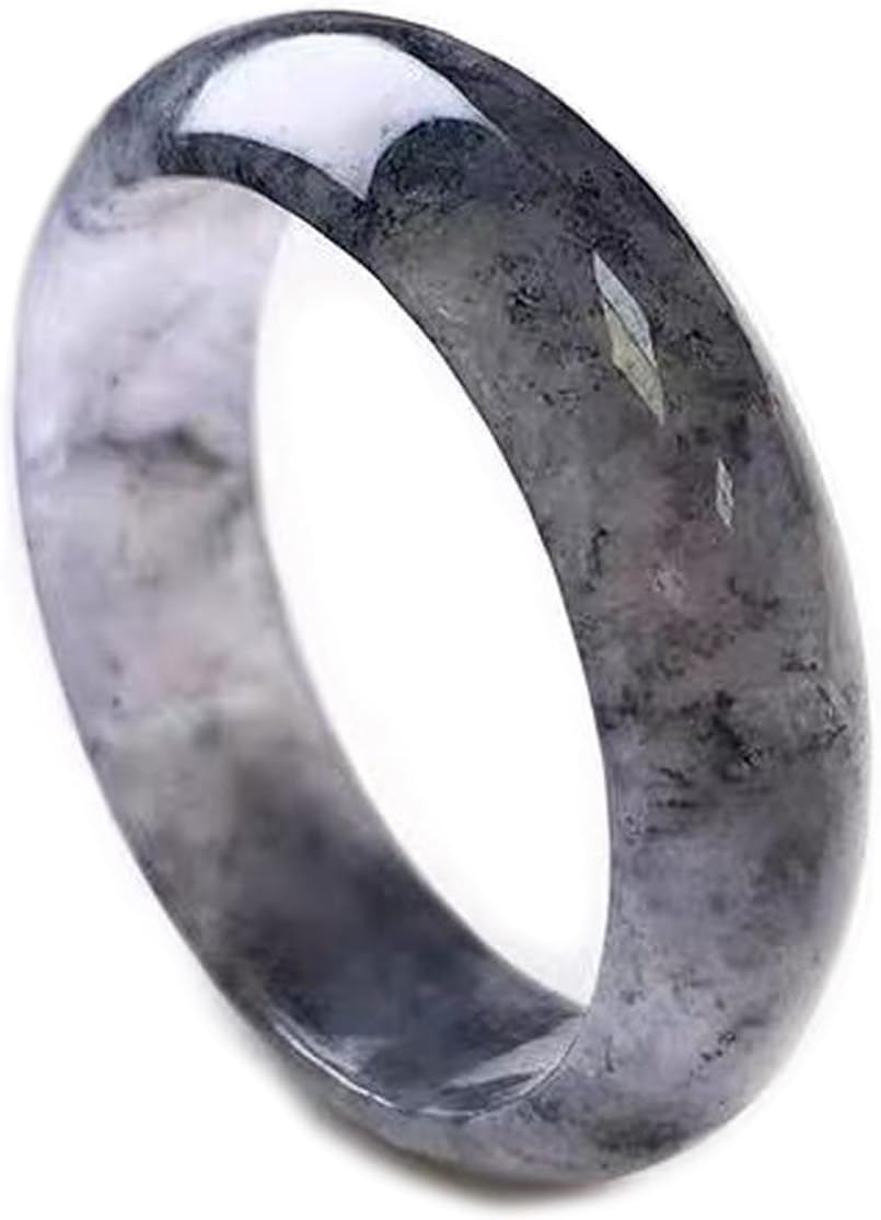 Natural A Grade Jade Band Ring Burma Jade Rings for Women Men, Myanmar Type A Jadeite Jewelry Gift Engagement Ring(Ring Size:4-12)