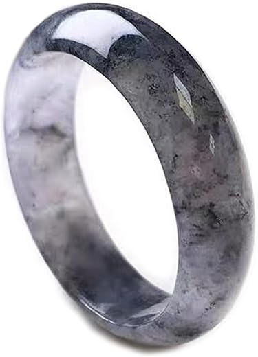 DNTENG Natural Jade Band Ring Grade A Burma Jade Rings for Women Men Myanmar Type A Jadeite Jewelry Gift Engagement Ring (...