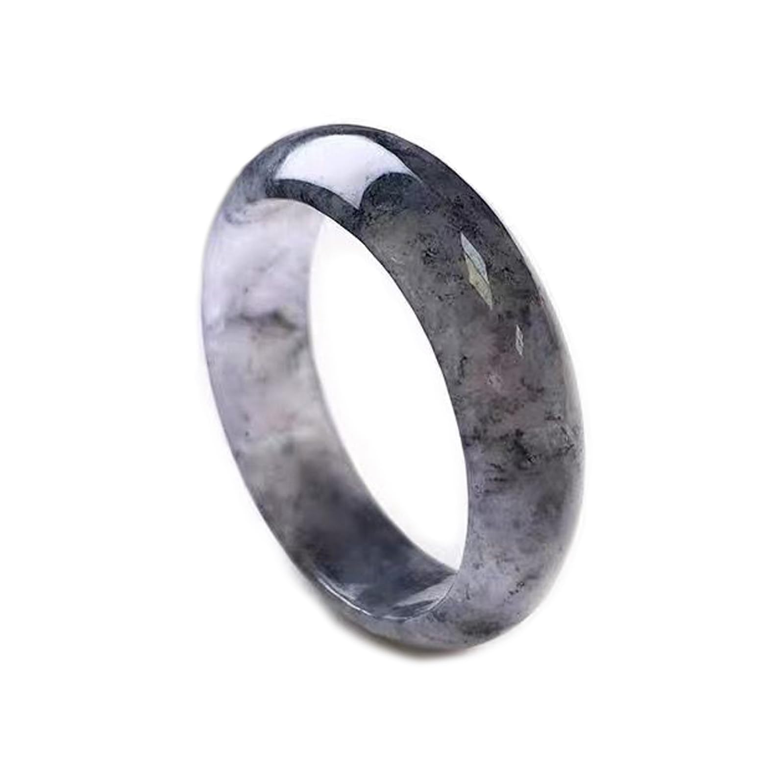 Natural Jade Band Ring Grade A Burma Jade Rings for Women Men Myanmar Type A Jadeite Jewelry Gift Engagement Ring (Ring Size 4-12)-image-10