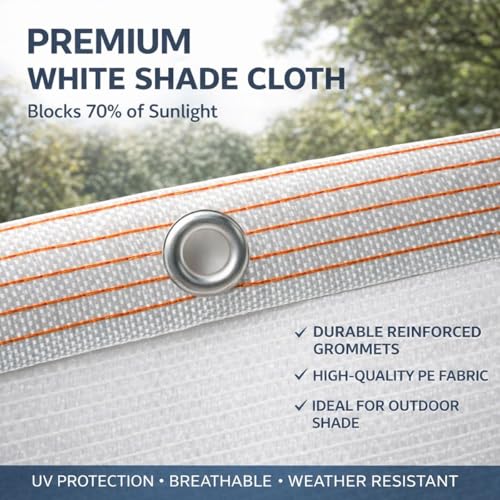 Bâche coupe-vent en maille avec œillets protection UV blanc - 4