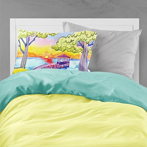 Caroline's Treasures 6060PILLOWCASE Dock at The pier Fabric Standard Pillowcase Lightweight Super Soft Easy Care Decorative Artwork Pillowcase, Standard image 4