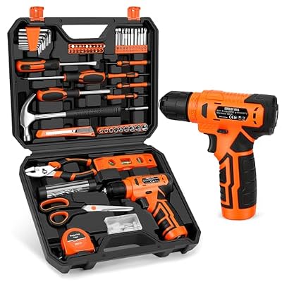 Thatool 139-Piece Tool Set - Tool Kit with 8V Cordless Drill Driver in ToolBox Storage Case, General Household Drill Set for Home Repairs, Handyman, DIY Projects