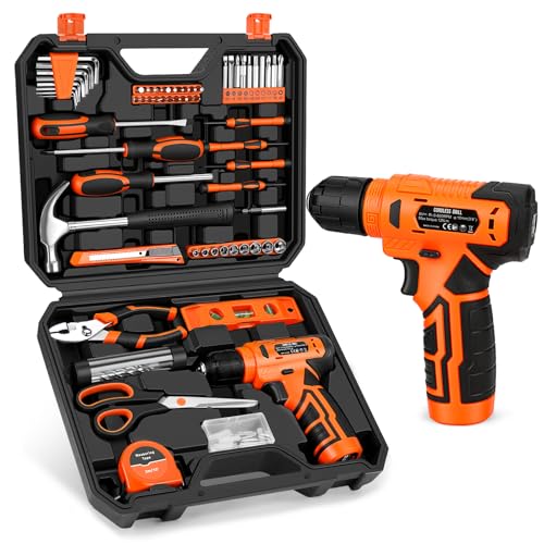 Thatool 139-Piece Tool Set - Tool Kit with 8V Cordless Drill Driver in ToolBox Storage Case, General...
