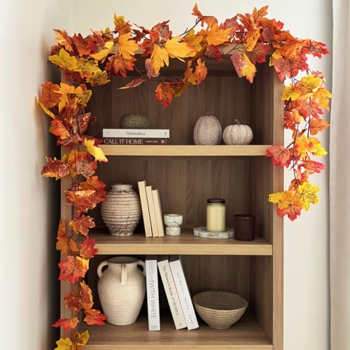 CQURE 36 Pack Fall Leaf Garland, Total212.4Ft Artificial Fall Vines Autumn Garland Fall Maple Leaves Thanksgiving Decor for Home Wedding Fireplace Party by CQURE - Image 3