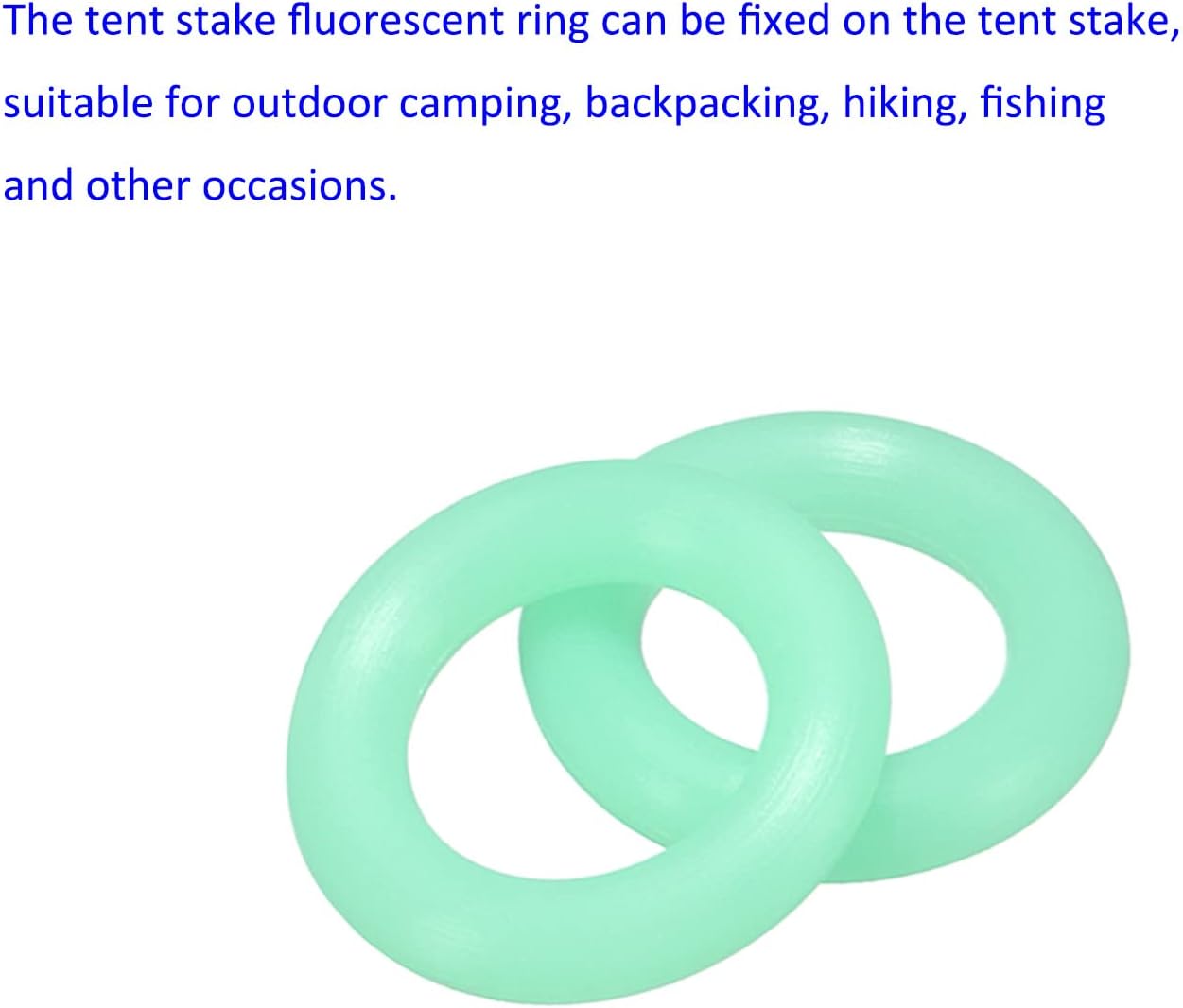 M METERXITY 50 Pack Tent Stakes Rings - Tents Nail Ring Tent Accessories Fluorescent Glow in The Dark, Apply to Outdoor/Camping/Hiking (0.59"x 0.12", Green) image 5