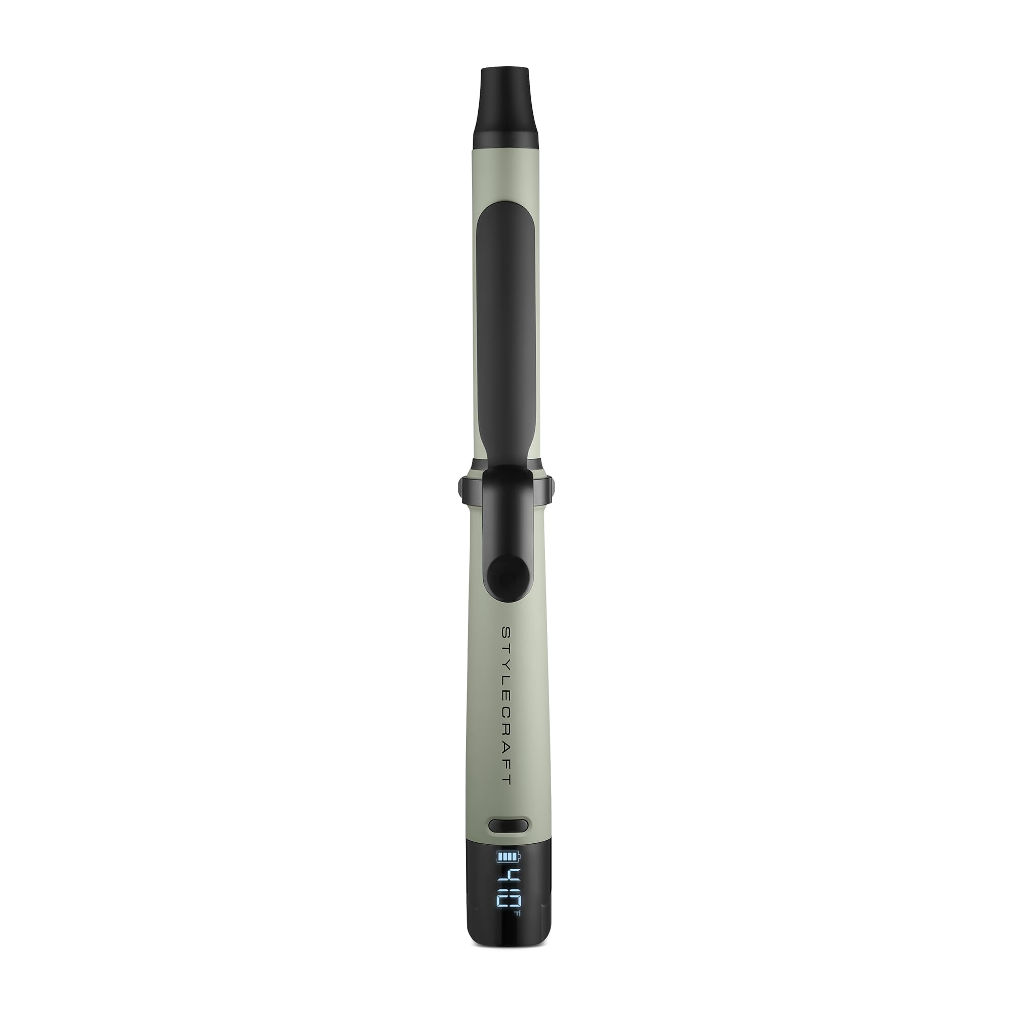 Stylecraft Sage Collection Cordless Curling Iron 1 Tourmaline and Nano-Silver-Coated Ceramic Barrel With Removable Clamp for Curls and
