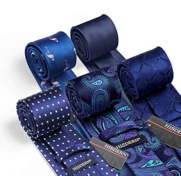 Ensemble 5 Cravates + Mouchoirs Soie | Cadeau Homme - Mariage, Bureau, Cérémonie