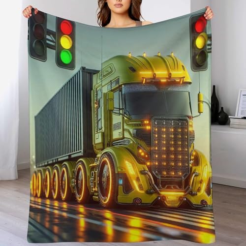 Couverture Légère Camion Impression 3D Idée Cadeau Plaid Flannel Lit Enfant - 2