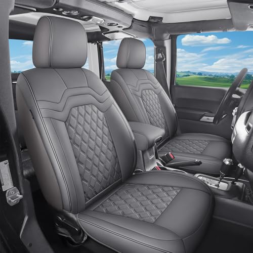 Huidasource F350 Gray Seat Covers Full Set, Full Coverage Interior Truck Car Leather Seat Cover Accessories Fit for Ford F150 2015-2025 & F250 F350 F450 2017-2025 Crew Cab XL XLT Lariat King Ranch by Huidasource - Used condition - US$47.54
