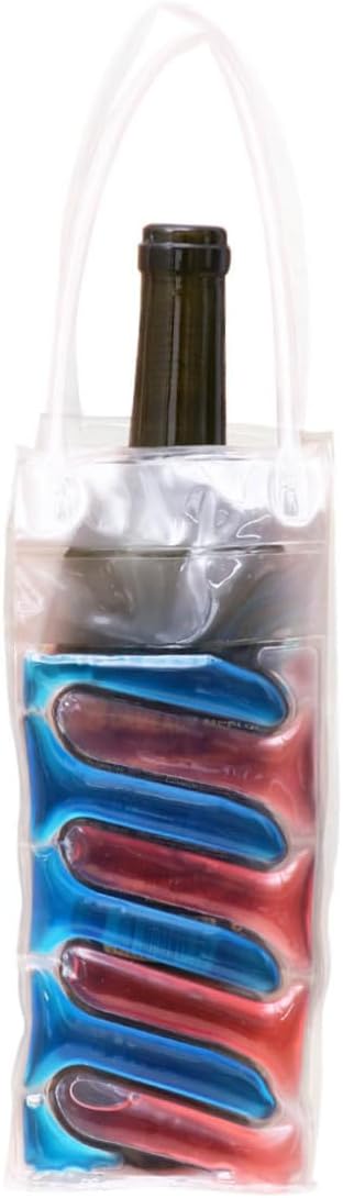 Pvc Double-sided Wine Bottle Freezer Bag and Chilling Cooler Ice Carrier Lightweight Insulated Wine Carrier for Travel