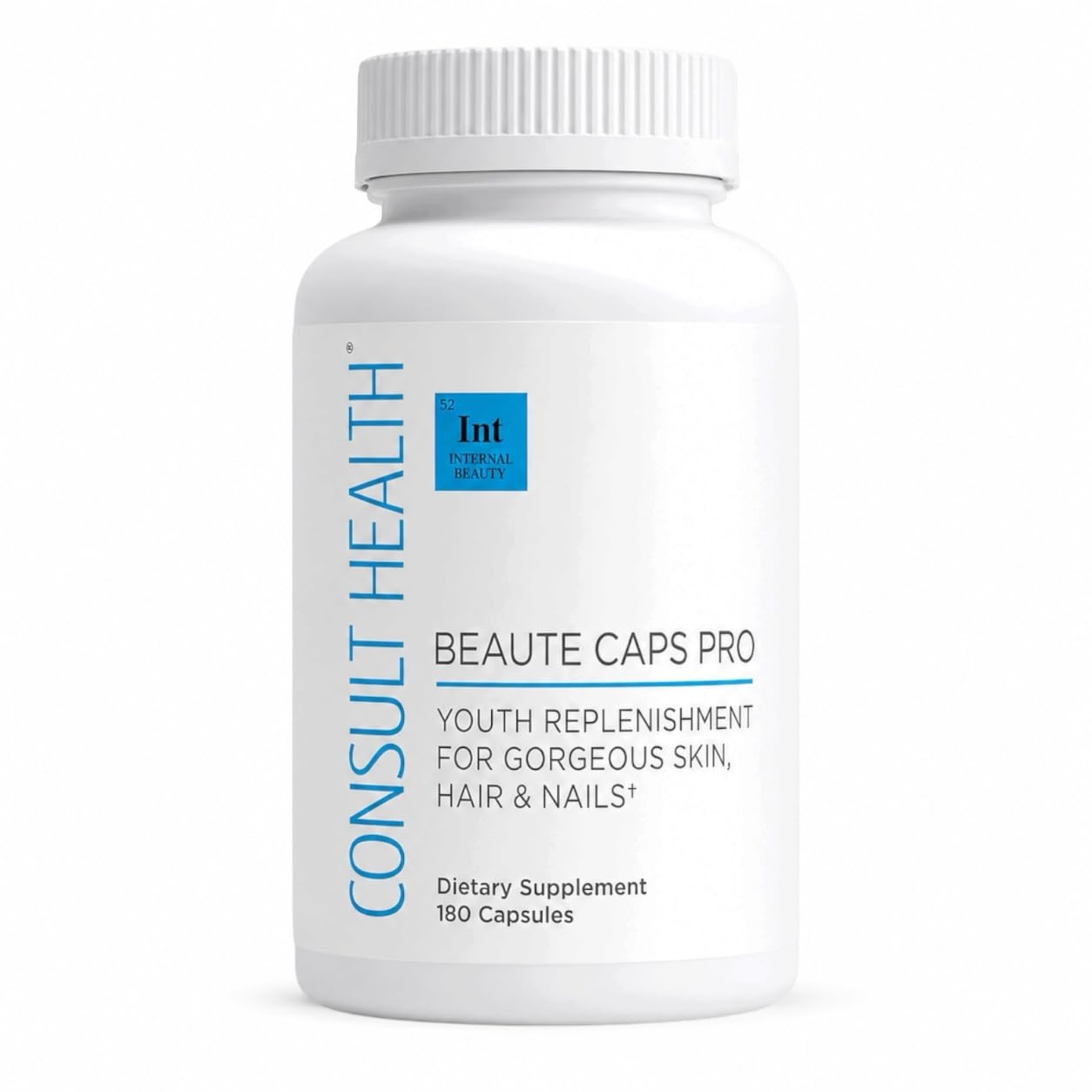 Consult Health Beaute Caps PRO, Biotin 10,500 mcg, Clinically Tested Supplement with Collagen 50 mg & MSM 600 mg, Supports Healthy Hair Growth, Skin and Nails, USA Made, 180 Capsules 180 Count (Pack of 1)
