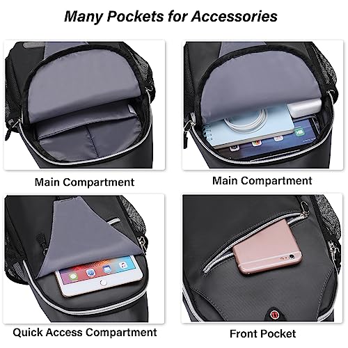 Mosiso Sling Backpack, Multipurpose Crossbody Shoulder Bag Travel Hiking Daypack, Space Gray, Medium #TOP1