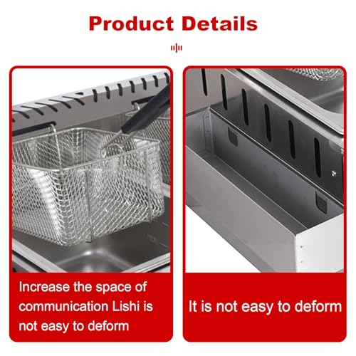 LYDZUSDP Commercial Gas Fryer,Stainless Steel LPG Countertop Fryer for,Adjustable Firepower,Large Capacity for Fish,French Fries,and Turkey