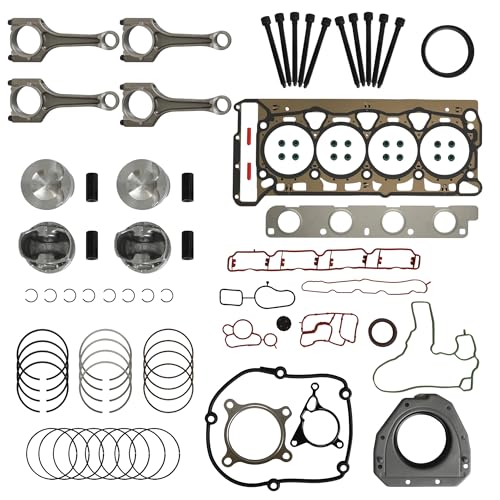21mm Piston Con-Rods Set Head Gasket Kit Fits for Audi (A3/A4/A5/A6/Q5/TT) & VW (Golf/Jetta/Passat/Tiguan/EOS/Scirocco) – Fits 2.0 TFSI/TSI/CCTA Engines 2008-2017 06H107065AB 06H198401A