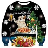 🎄Unisex Weihnachten Sweatshirts, Langarm, Rundhalsausschnitt, lustiger, Ugly Muster. Mache den Weihnachtsmann in dieser Saison stolz.