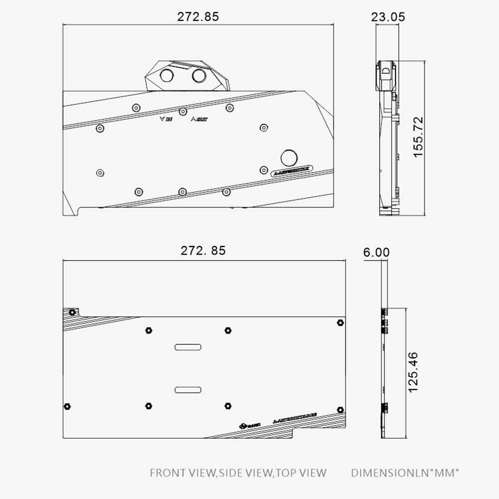 Copper GPU Water Cooling Block GPU Waterblock Graphics Card Water Cooling Block with Backplate for ASRock Radeon RX7900XTX Taichi