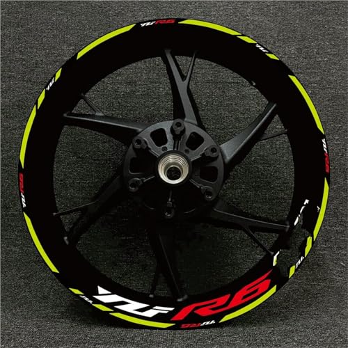 SJHYLL Pegatina Moto Juego Completo Pegatinas Reflectantes Impermeables para Llantas 17 Pulgadas para YZF R6 Pegatina Llanta(Set Meal 7)