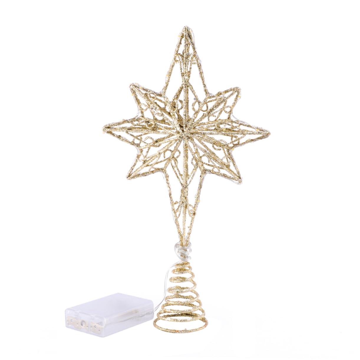 MAGICLULU 2 Pièces Étoile de Noël octogonale en Haut du Sapin Haut de l'arbre de fête des Arbres du Festival des étoiles de métal cimier Sapin de Noel Christmas Tree Topper décor Bureau