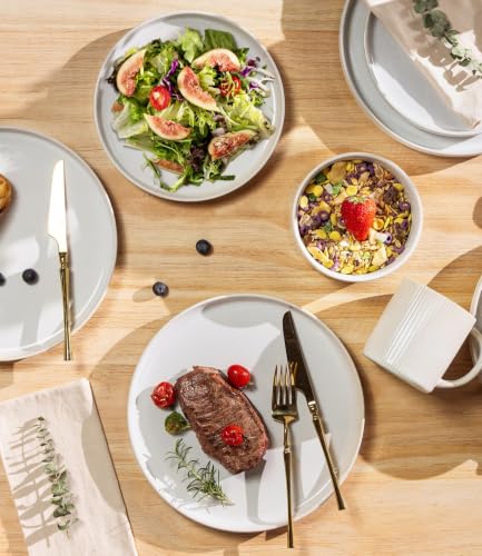 Image of TheTerra Ceramic Dinnerware Set for 6, 18-Piece Plates and Bowls Set
