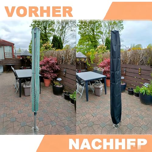 RICHIE Rotary Airer Cover Rotary Clothes Line Cover 600D Washing Lines Cover Waterproof with Zip 16x16x165cm Rotary Airer Cover Rotary Dryer Cover Dryer Protective Cover Windproof, Green - Image 7