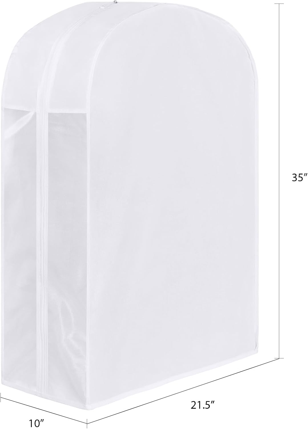 Kntiwiwo 32" Premium Cotton Garment Bag for Hanging Clothes, Breathable Suit Bags for Closet Storage with Extra Large 10" Gusseted & Clear Window, Dust Cover with Zipper for Short Clothes, 3 Pack