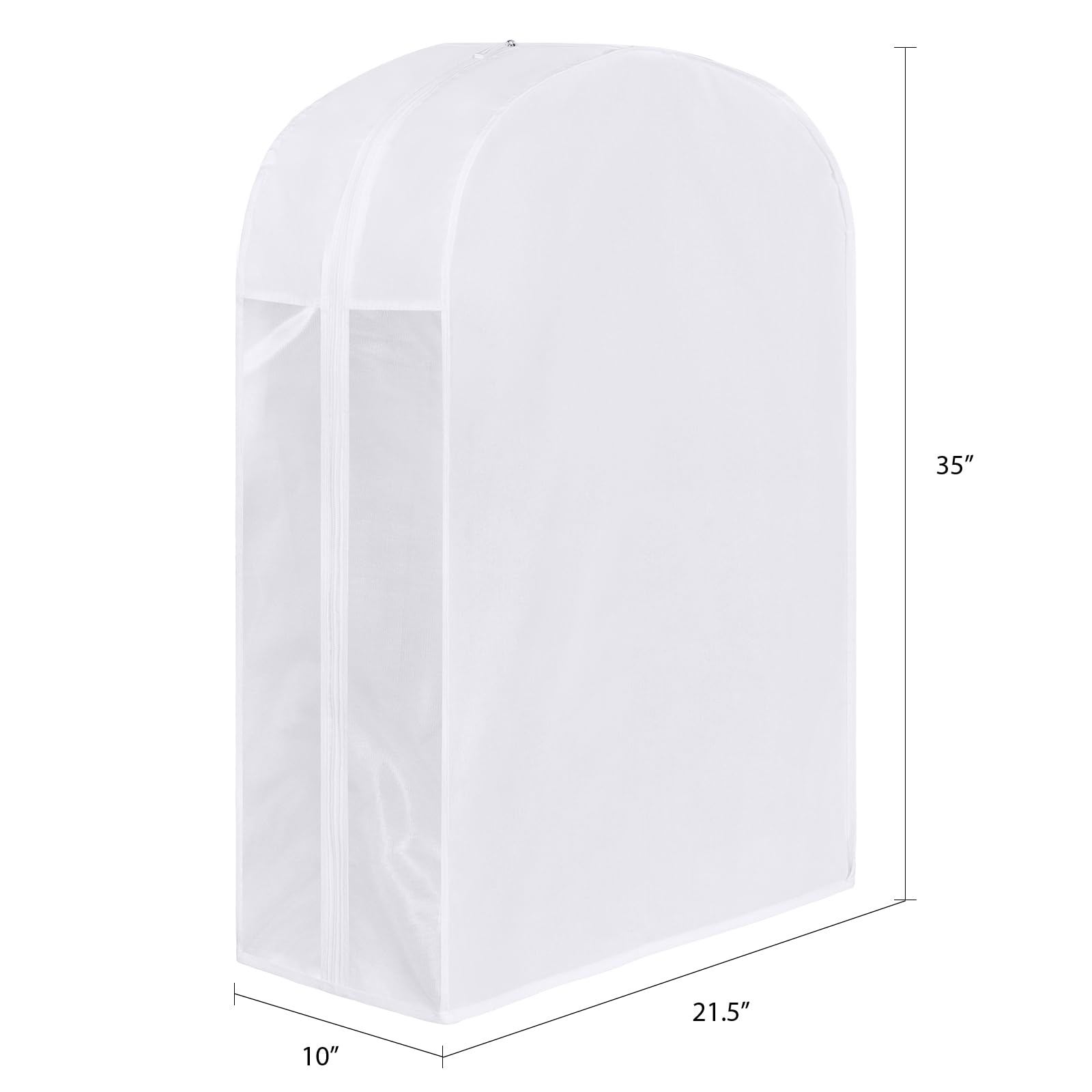 Syeeiex Hochwertiger Baumwoll-Kleidersack für Kleidung und Aufbewahrung, 80 cm Atmungsaktiv Kleidersack Anzug 25cm Zwickel & klares Fenster, 3x Hängende Kleidersäcke für Anzüge, Jacken, Pullover