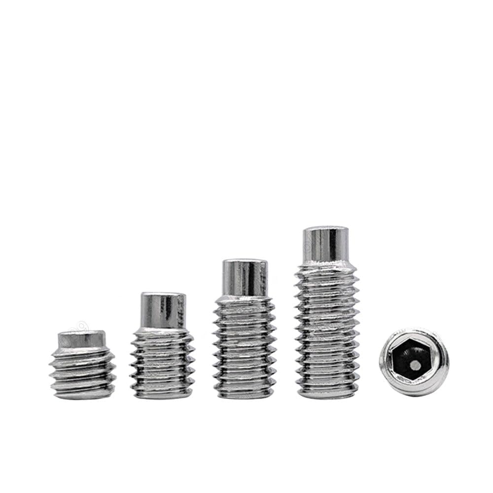 Tornillos de ajuste de seis caras huecas de acero inoxidable, 3 piezas, con punta para perros(M4 0,7 x 12 mm)
