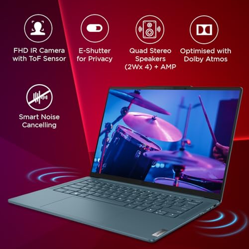 Image of Lenovo Yoga Pro 7 Intel Core i7-13700H 14.5 inch(37cm) 3K IPS 400Nits Laptop (16GB /1TB SSD /NVDIA RTX 4050 6GB /Win 11 /Office 2021 /Backlit KB /1Yr Warranty /Alexa /3 Month Game Pass /Teal /1.49Kg), 82Y700A3IN