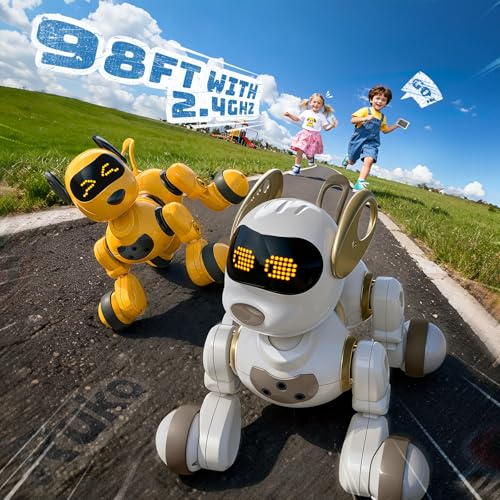 Ruko 18011 Smart Robot Dog, Interactive Puppy with 30 LED Expressions, Programmable Play, 2.4 GHz Remote & Gesture Control, Toy for Kids Age 3+ by Ruko - Image 4
