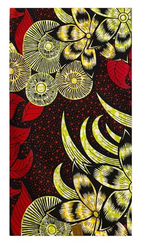 MAYNOWAX Coupon Pagne Tissu couture Africain original100% coton 2 yards soit 180 cm x120cm