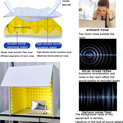 Cabine d'enregistrement vocal portable et écran de studio de bureau - 3
