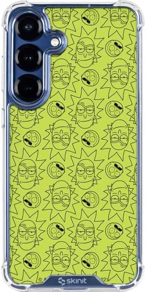 Skinit Clear Phone Case Compatible with Galaxy S25 Plus - Officially Licensed Adult Swim Rick and Morty Rick and Morty All Over Print Design
