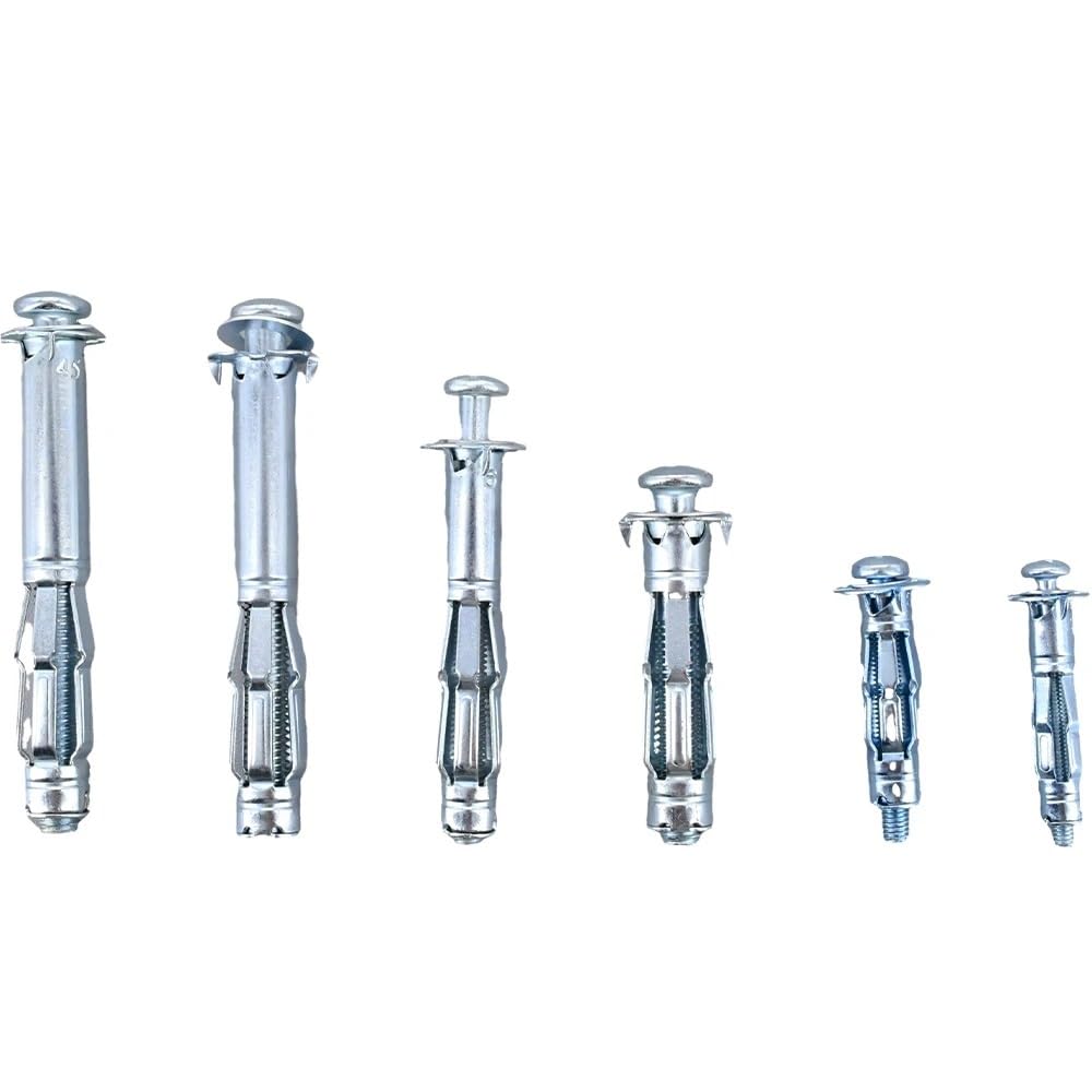 M4 M5 M6 M8 Pernos de yeso Tuercas Tornillos de expansión for paneles de yeso Perno Tubo Pared Techo Anclaje Tubo Fijación de tubería Tapón hueco(M8x80 MM,21 PCS)