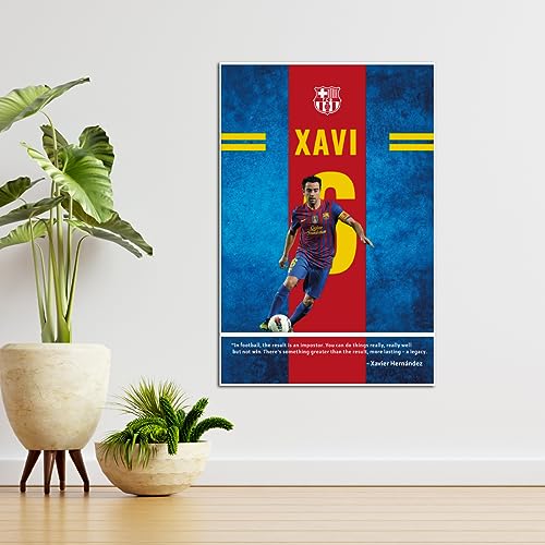 Image of TenorArts Xavi Hernandez Poster Barcelona Quotes Wall Posters Adhesives on back with Thick 300 GSM Matt Finish Papers (18inches x 12inches)