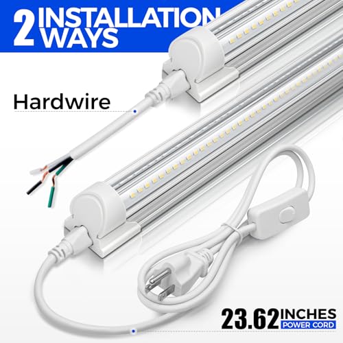 Image of Barrina T8 LED Shop Lights 1.5FT, 25W 3450LM 6500K, 2 Pack High Output Tube