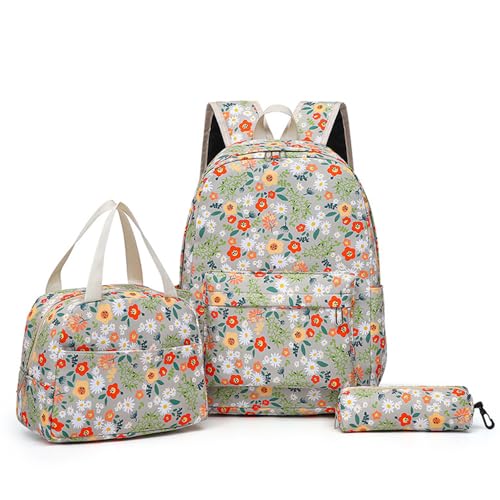 Mateju Motif Floral Sac a Dos, Cartable Fille Primaire...