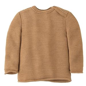 Disana Baby-Pullover Baby & Kleinkind - 100% Bio-Merino - atmungsaktiv, warm Unisex Gr. 50 – 92 - nachhaltig & fair – dehnbar, mit Knopfverschluss - Made in Germany | Karamell Gr. 86-92