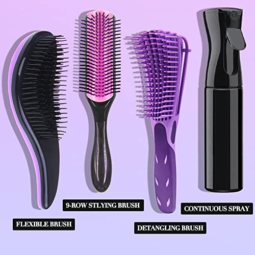 13Pcs Detangling Brush Set For Kids, No Pain Detangling Kids Curly Hair Brush Set For Afro America/African Hair 3A To 4C Texture, With Kids Barber Cape & 100Pcs Hair Braid Rings Clips #TOP5