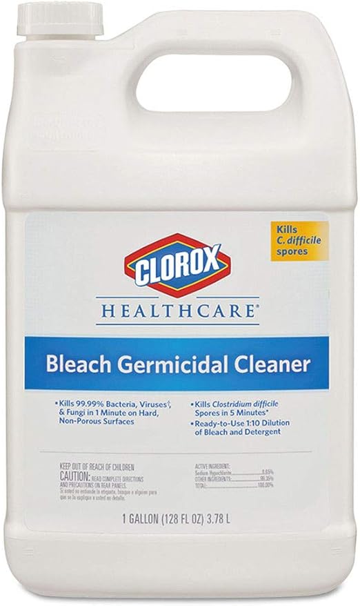 Clorox Healthcare Bleach Germicidal Cleaner Refill - Concentrate - 128 fl oz (4 quart) - 4 / Carton - Refillable, Disinf
